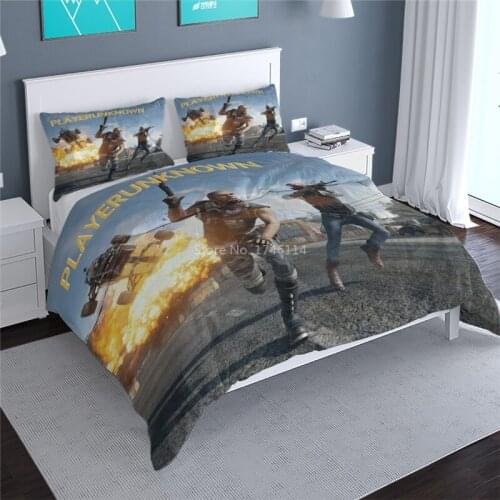 3D Sandbox Games Duvet Cover Set Playerunknowns Battlegrounds Bedding Set Bed Linens Bedclothes Twin Full Queen King Size