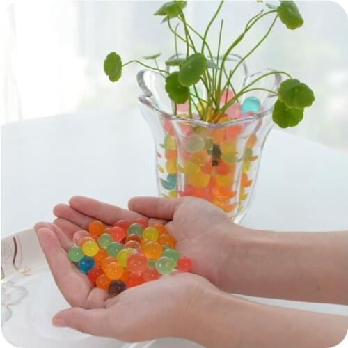500pcs Pearl Shaped Crystal Soil Water Beads Mud Grow Magic Jelly Balls Hydrogel Gel Kids Children Toy Wedding Home Decor Potted