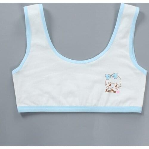 Pure cotton double-layer girl vest, breathable bra, breast wrap, student developmental period wrap training bras for girls