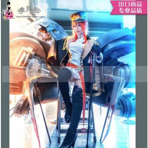 Hot Sale Azur Lane Enterprise B Cosplay Costume White and Black Uniform Full Set for Halloween