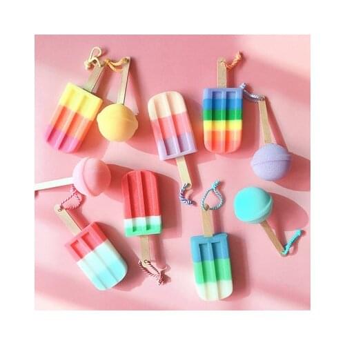 Ice Cream Bath Sponge Kitchen Dish Dishwasher Sponge Wipes Brush Cleaning Cloth Popsicle Ice lolly Icicle Back Massage Bathroom