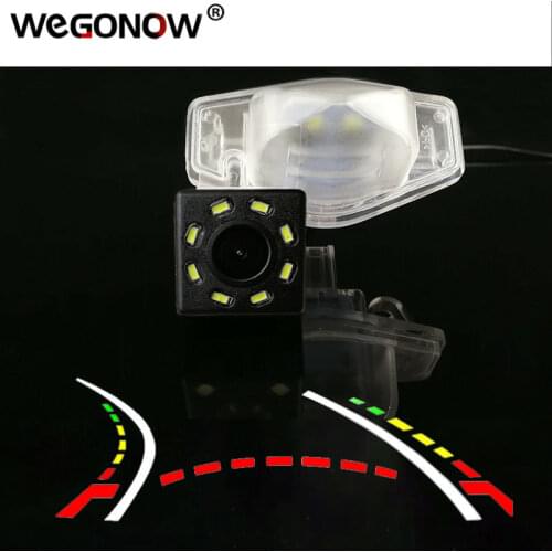 HD Wireless Car CCD Rear Camera Fisheye 8 12 led dynamic Night Vision bracket For HONDA VEZEL 2015-2017 Fit ELYSION Odyssey JADE