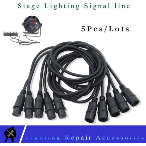5Pcs/lots Led Par Light Connection Cable 3-PIN DMX Cable 1M/5M/10M/15M/20M DMX Signal Line Used For DMX512 Stage Light