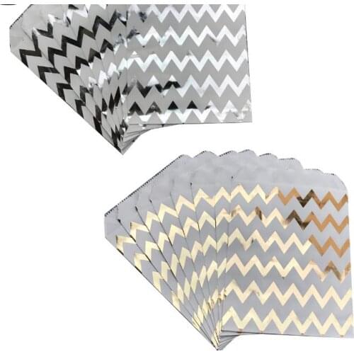 Candy Cookie Bag Gold Silver foil Paper Candy Favor Treat Bags Metallic Colored Wedding Birthday Baby Shower Party Decor