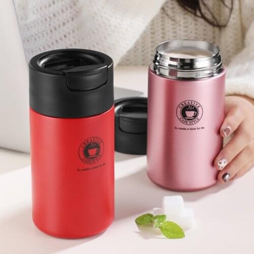 Creative 450ml Double Stainless steel 304 Coffee Mug Leak-Proof Thermos Mug Travel Thermal Cup Thermosmug For Gifts