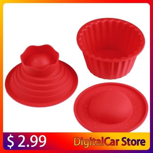 High Silicone Giant Cupcake Mold,3 PCS Big Top Cupcake Silicone Mould Heat Resistant Bake tools Baking Maker