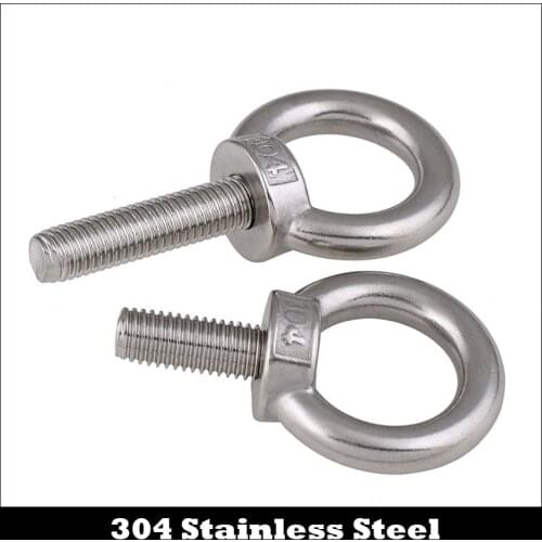 M8 M8*15 M8x15 M8*25 M8x25 M8*30 M8x30 304 Stainless Steel ss DIN580 Male Thread Hook Marine Round Lifting Eye Ring Bolt Screw