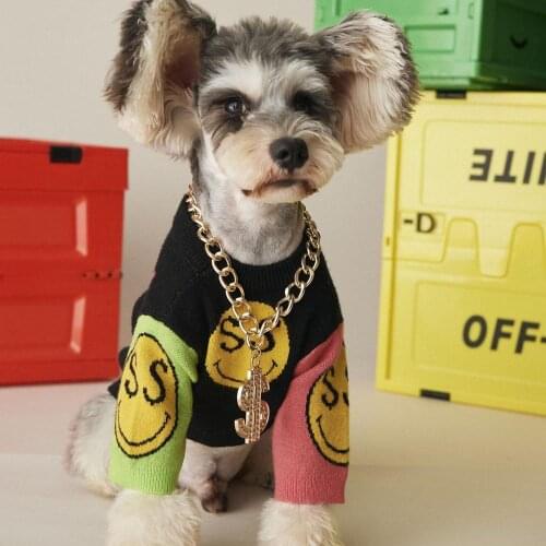 Fashion Dog Sweater Self Designed Printed Single Breasted Gentleman Dog Clothes Teddy Tide Brand Coat