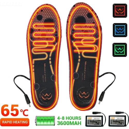 Motorcycle Shoes Heated Insoles Winter Thermal Moto Electric Heating Battery Powered Insoles Rechargeable Unisex Motorbike Boots