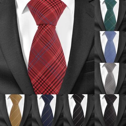 Neck Ties for Men Casual Suits Skinny Striped Tie Gravatas Plaid Mens Neckties For Business 7.5 cm Width Wedding Men Ties