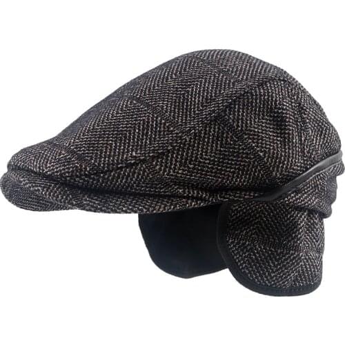 Winter Beret Hat Homme Autumn 2021 Warm Men Cap Male Vintage Wool Beret Hat Dad Grandfather Ivy Octagonal Newsboy Flat Cap