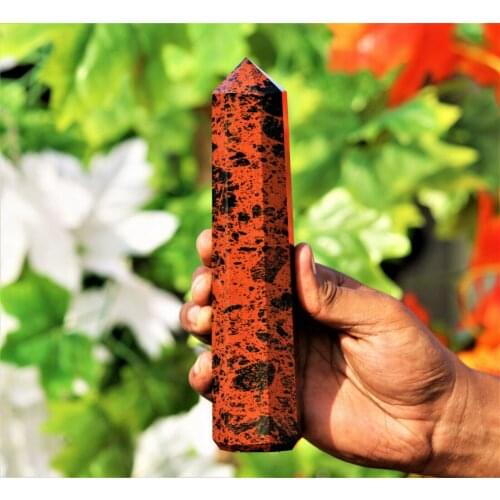 Natural rosewood obsidian jasper heals the power of obelisk tower