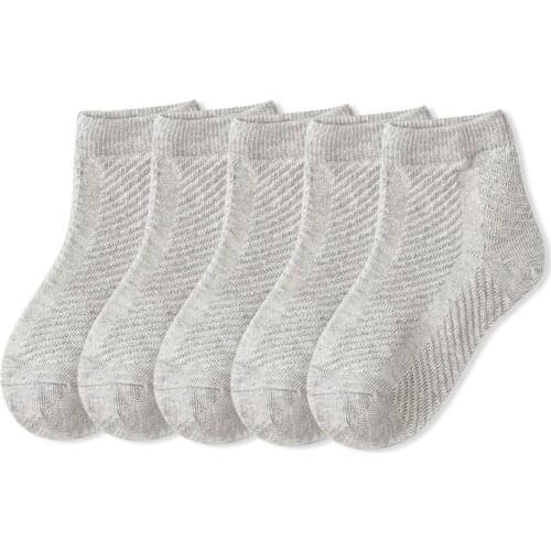 Baby Lotus 5 Pairs/Lot New Summer Black White Pure Cotton Breathable Sports Kids School Socks Girls Boys Mesh Soft Short Socks