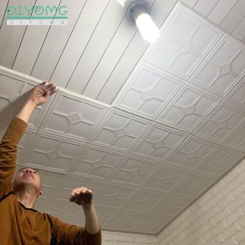 New Roof Decoration Wallpaper 3D Stereo PVC Waterproof Self-adhesive Wall Stickers Bedroom Roof Ceiling Contact Paper Decals