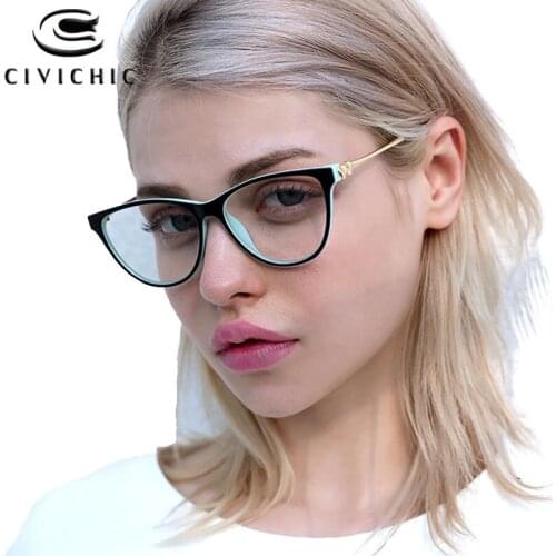 Chic TR90 Eyeglasses Frame Women Retro Cat Eye Glasses Myopia Optical Eyewear Frames HD Lunettes De Vue Plain Clear Gafas COG74