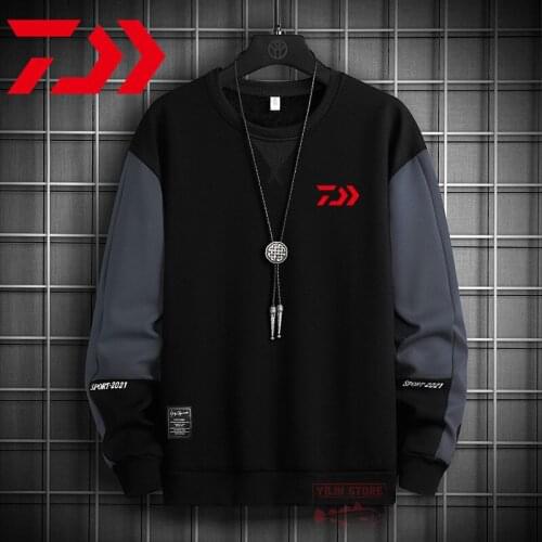 DAIWA Fishing Long-sleeved Autumn Mens Comfortable Fishing Clothes Outdoor Breathable XL Cotton Fishing Clothes Sports T-shirt