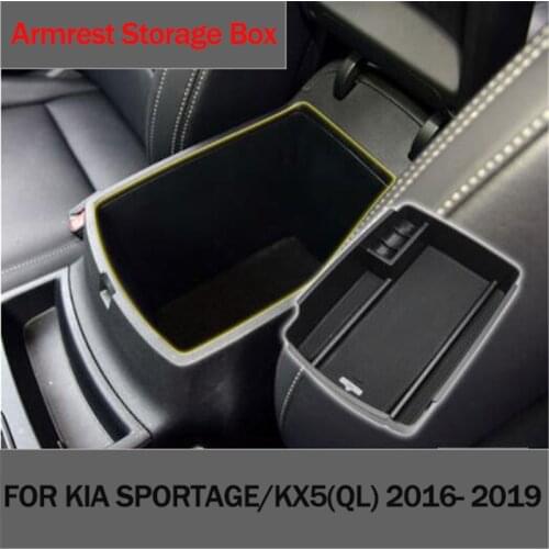 Car Styling Central Armrest Storage Box Glove Box Tray Pallet For Kia Rio K2 K3 K4 K5 KX3 KX7 KX5 Sportage QL Sorento Forte
