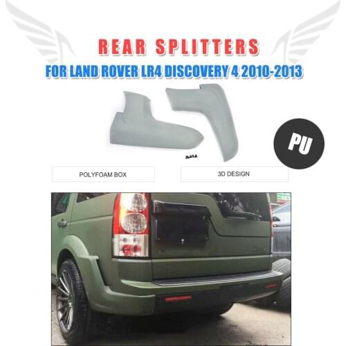 Rear Bumper Splitters Lip Flaps Cupwings for Land Rover LR4 Discovery 4 Sport Utility 4-Door 2010-2013 PU UNpainted Gray Primer