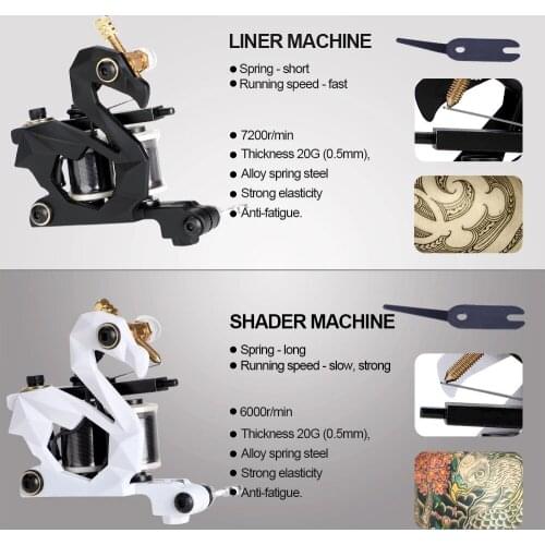 High Quality Rotary Tattoo Machine Shader & Liner 2 Color Assorted Tatoo Motor Gun Tattoo Supply Coil Tattoo Machine for Artists