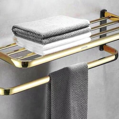 Nordic copper black gold towel rack storage rack bathroom towel rack coat hook bathroom storage rack