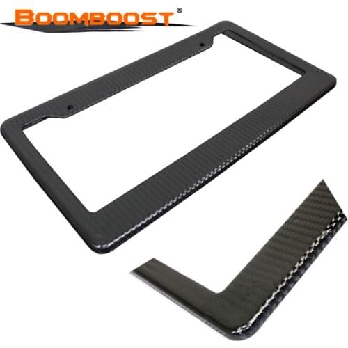 Car styling 2 pieces Front Rear Carbon Fiber plastic Look USA/Canada License Plate Frame Tag Cover Holder hot sale
