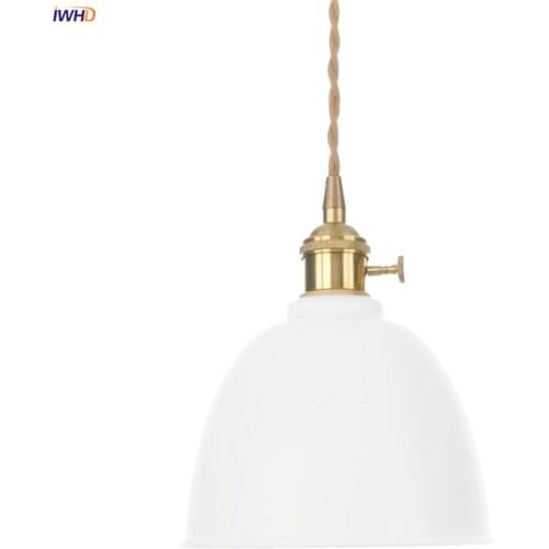 IWHD Loft Industrial Decor LED Pendant Lamp Bedroom Dinning Living White Metal Retro Vintage Light Hanglamp Luminaire