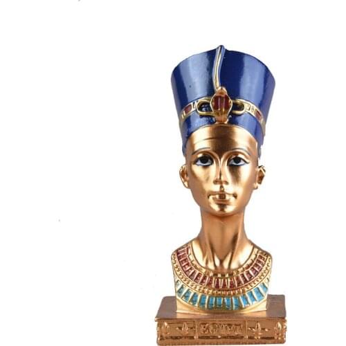 Vintage Ancient Egyptian Pharaoh Figurine Hand Painted Resin Crafts Statue Home Ornament Sculpture Decoration Feng Shui