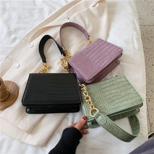 Crocodile Pattern PU Leather Crossbody Bags For Women 2021 Chain Female Shoulder Handbags Mini Purses Travel Cross Body Bag