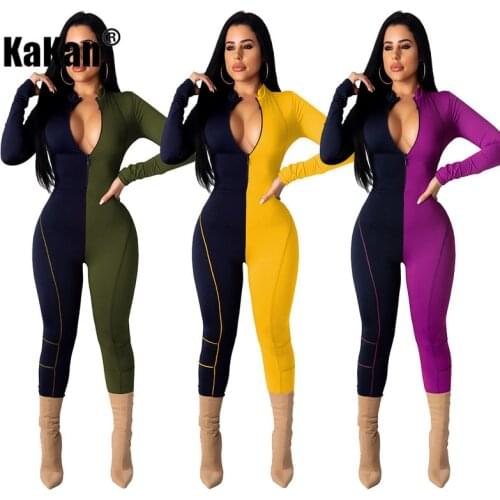 KaKan European and American Womens Casual Hit Color Jumpsuit 2020 New Jumpsuit