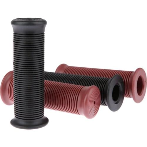 1 Pair Universal Motorcycle Vintage Black Brown 7/8"&1" Handlebar Rubber Non-slip Hand Grips for Bobber Chopper Cafe Racer Honda