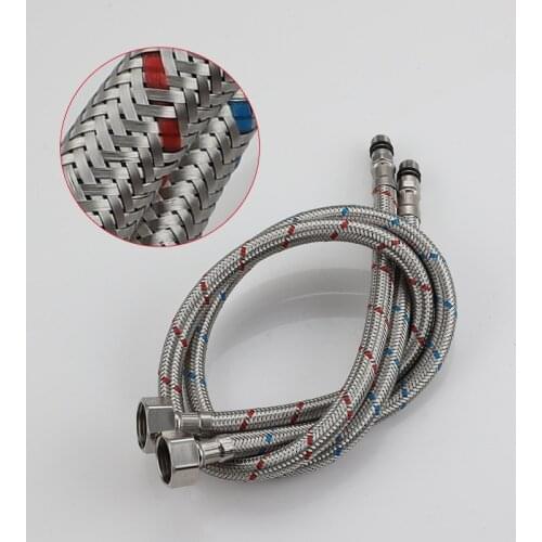 1 Pair Cold Hot Mixer Faucet Water Supply Hoses G1/2 G3/8 G9/16 60cm Stainless Steel Flexible Plumbing Pipe Bathroom Accessories