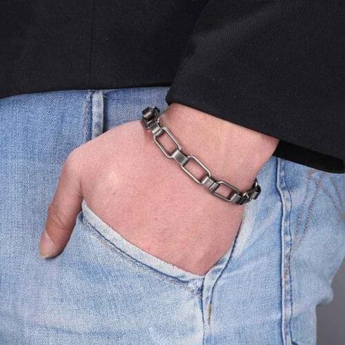 2021 Mens Bracelet Stainless Steel Creativity Chain For Fashion Steel Color Bracelet Women Jewelry Gift GS0103