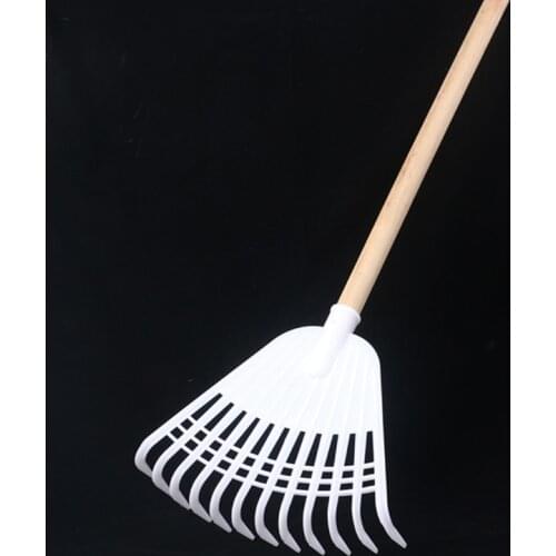 12Tooth Leaf Rake White Agricultural Rake No Handle Grass Rake Lightweight Flower Planting Soil Rake Plastic Garden Tool 69HF