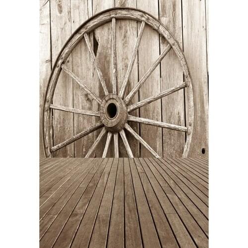 LIFE MAGIC BOX Wrinkle-free Seamless Washable Fabric Backdrops Wood Wheel Background Photoshoot