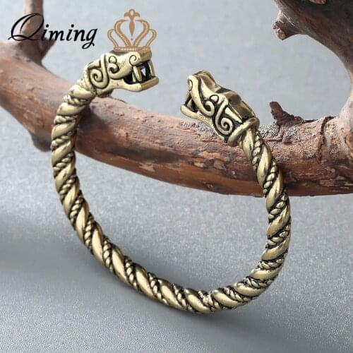 QIMING vikings Wolf Mens Bracelets For Women Male Accessories Viking Bracelet Wristband Cuff Bracelets Bangles Teen Wolf