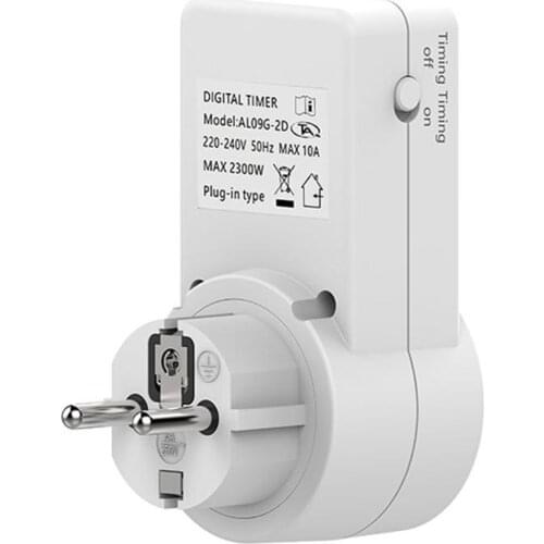 Digital Countdown Timer Switch Universal Socket Plug-in Time Control Phone Battery Electric car charge Electric EU Plug 10A