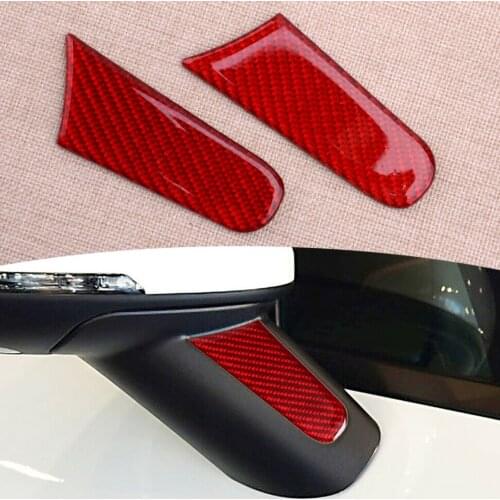 2Pcs/Set Red Car Rearview Mirror Decoration Trim Cover Sticker Fit For Porsche Cayenne Macan 2019 2018 2017 2016 2015 2014