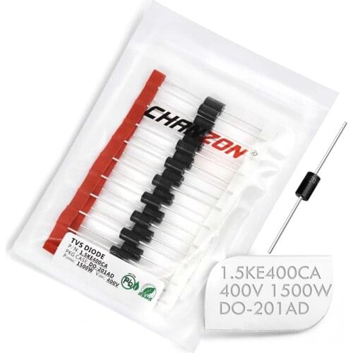 20 Pcs) TVS Diodes 1.5KE400CA 1500W 400V DO-201AD (DO-27) Bidirectional Channel 1500 Watt 400 Volt