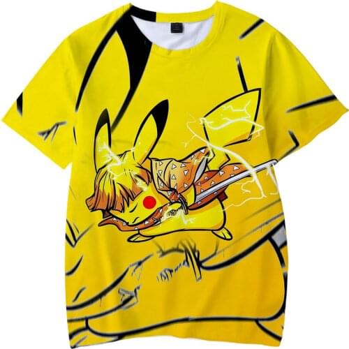 Pokemon Men T-shirt Pikachu 3D Stlye Anime T-shirt Oversized T-shirt Men Clothing Summer Short Sleeve T Shirts Anime Clothes