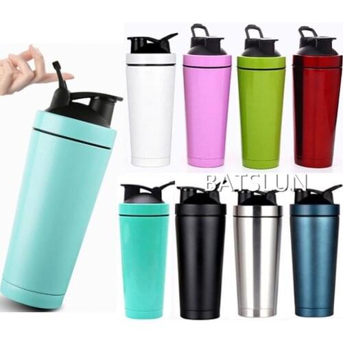 25oz Shaker Bottle BPA Free Double Wall Stainless Steel Vacuum Insulated Sports Bottle Protein Shaker Leakproof Tumbler
