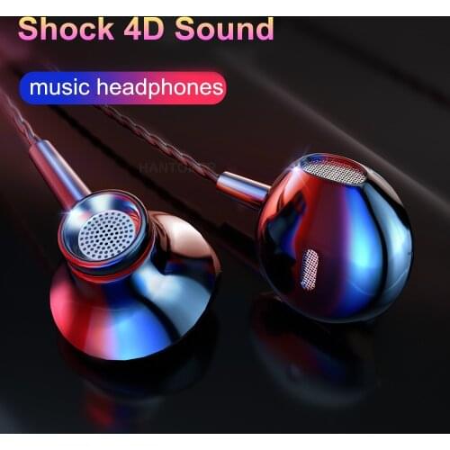 HANTOPER Professional Metal Wired Headphone In Ear Earphone 3.5mm Heavy Bass Sound Quality Music Sport Headset For iPhone Xiaomi