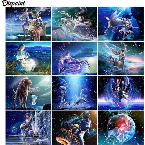 Dispaint Full Square/Round Drill 5D DIY Diamond Painting "12 constellations" 3D Embroidery Cross Stitch 3D Home Decor Gift