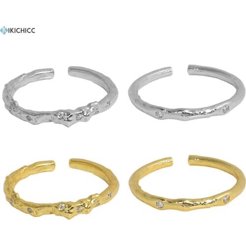 KIKICHICC 925 Sterling Silver Gold Slim Line Resizable Rings Irregular Resizable Geometric Women Fine Jewelry 2021 Wedding Gift