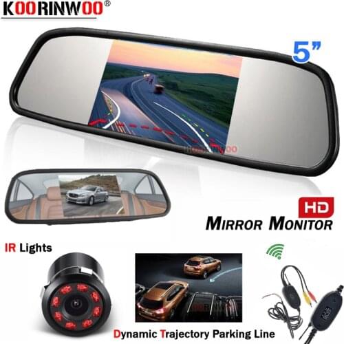 Koorinwoo Wireless Rear view mirror 3 in 1 Reverse camera Car Goods Wide Angle Dynamic Trajectory Parking Line With Video Screen
