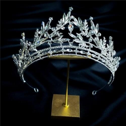 New Elegant Rhinestone Crown Bridal Hair Crown European Style Headdress Wedding Tiara Accessories Wedding Dress Crown HQ0163