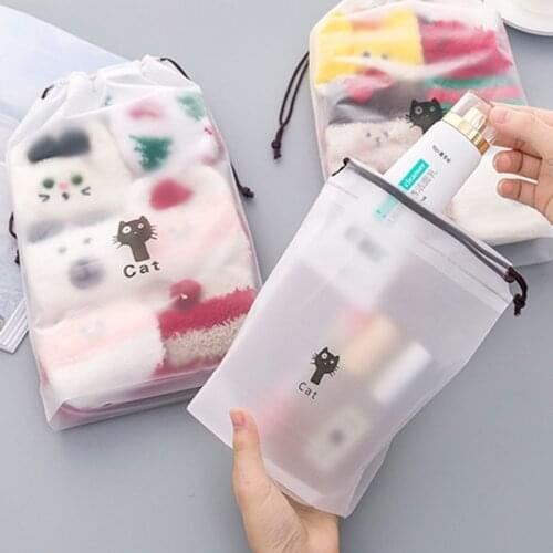 Cat Waterproof Cosmetic Box Women Travel Makeup Case Zipper Makeup Bath Organizer Storage Pouch Toiletry Wash Beauty Kit