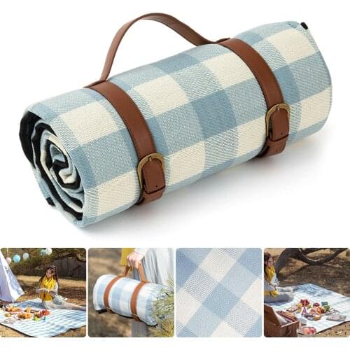 Leather Picnic Blanket Strap for Outdoors Foldable Picnic Mat Waterproof Portable Camping Mattress Picnic Accessories