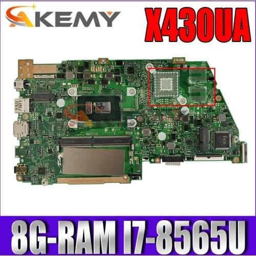 X430UA Mainboard For ASUS A430U S4300U X430UA X430U Laptop motherboard Motherboard W/ 8G-RAM I7-8565U