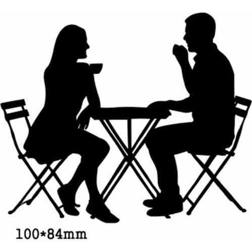 Metal Cutting Dies Men and women drinking coffee Die Cuts Stencils Decoration Scrapbook Paper Craft Knife Mould Blade Punch Die