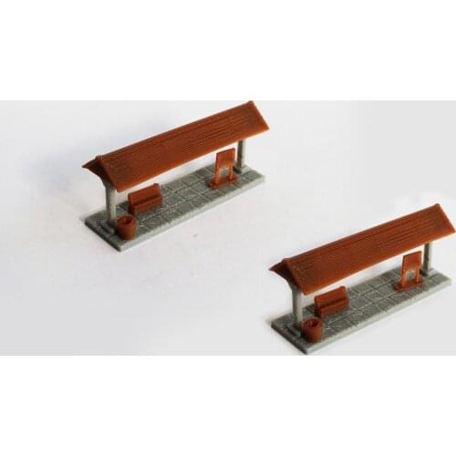 Outland Models Small Station Passenger Platform x2 Z Scale Train Railway Layout